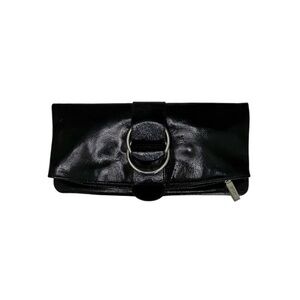 HOBO international Black Patent Leather Fold-over Clutch Bag